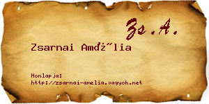 Zsarnai Amélia névjegykártya